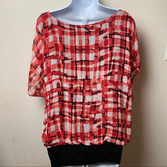 9. AGB Women’s Pattern Short Sleeve Plus Size Shirt - Picture 2 of 2